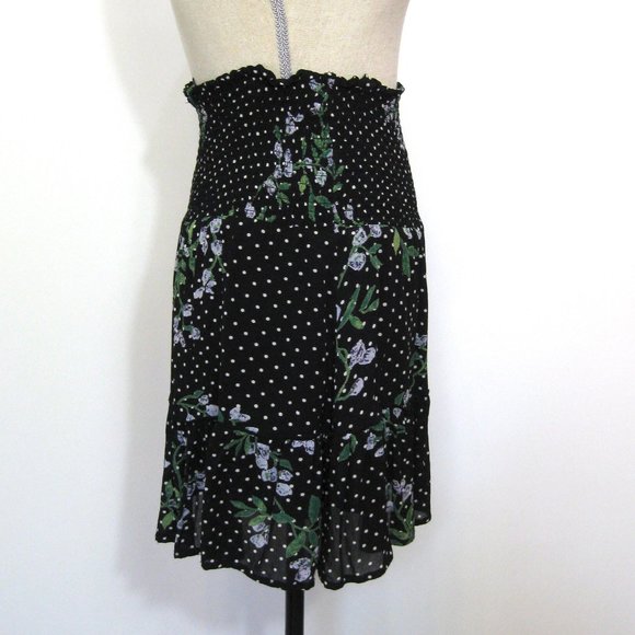Ganni Rometty Black Floral Georgette Mini Skirt 36 - Picture 9 of 14